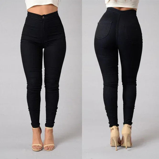 Casual Pants For Women High Waist Stretch Slim Trouser Skinny Candy Color Jeans - DanaFashionstore