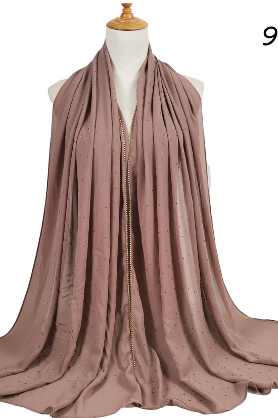 Chain Pearl Chiffon Hui Hood