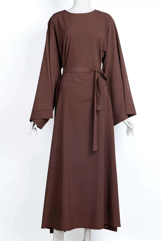 Solid Color Plus Size Lace-up Muslim Dress