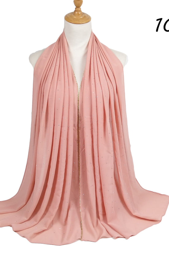 Chain Pearl Chiffon Hui Hood