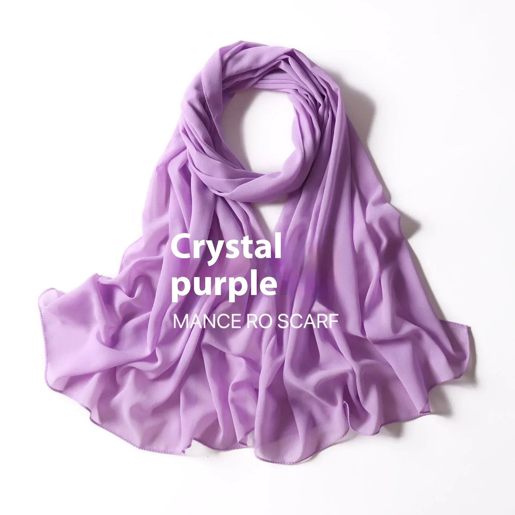 Pure Color Pearl Chiffon Scarf Headcloth Veil Chiffon Scarf - DanaFashionstore