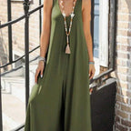 V-Neck Trumpet Wide Leg Jumpsuit 2026 - Elegant Flared Jumpsuit - DanaFashionstore