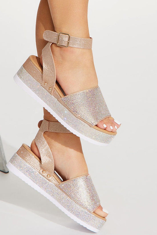 Rhinestone Sandals Summer Fashion Platform Shoes For Women