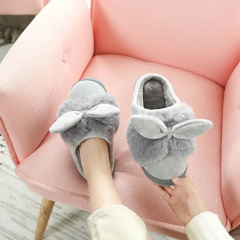 Women's Thick-soled Winter High-heeled Cotton Slippers - DanaFashionstore