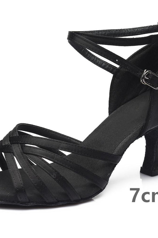 Indoor satin Latin dance shoes