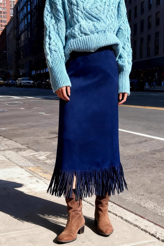 Women's Fashionable Elegant Long Suede Skirt Comfortable Slim Fit