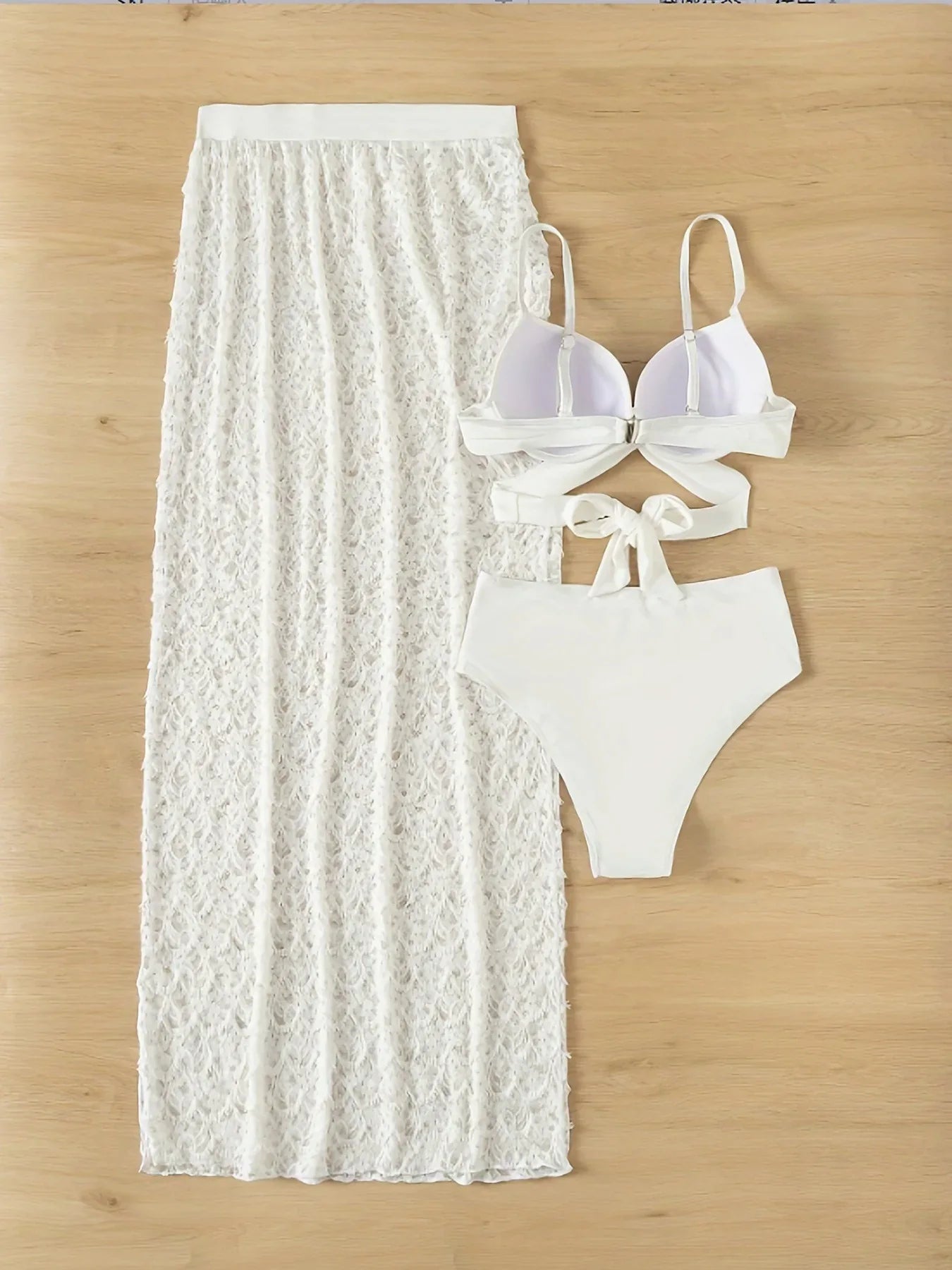 Swimsuit Elegant Gathered Long Skirt Bikini Three Pieces - DanaFashionstore