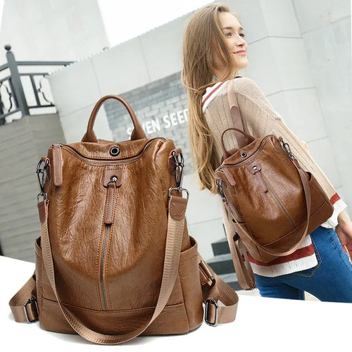 All-in-one multifunctional soft leather backpack - DanaFashionstore
