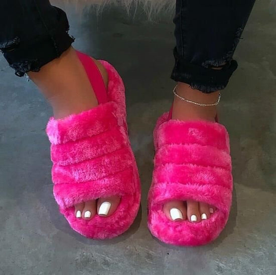 Open-toe slippers with thick bottom muffins