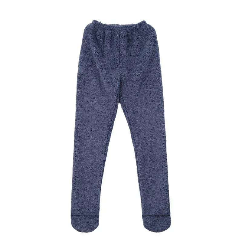 Women Coral Fleece Socks Leggings Winter Warm Sleepwear Ankles Knees Guard Women Home Pants Thick Pajamas Pant - DanaFashionstore