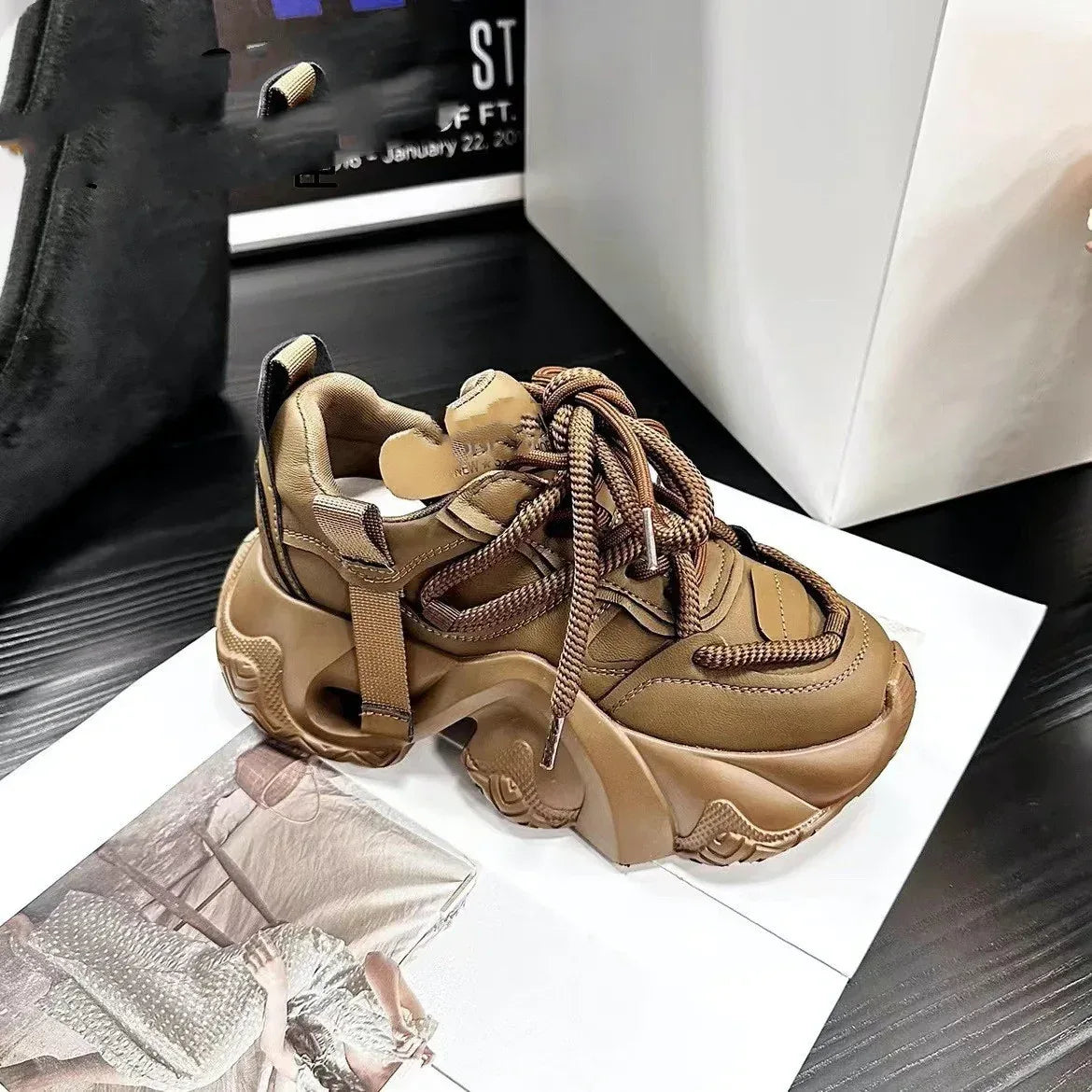 Fried Street Women's Super Hot All-match Small Thick Bottom Increased Lightweight Sneaker - DanaFashionstore