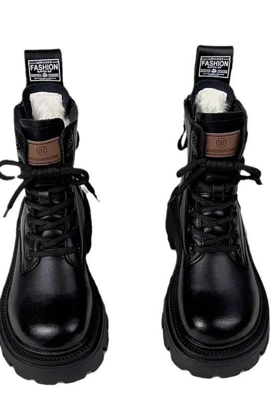 Fur Integrated Thick Bottom Female Winter Fleece-lined Cotton Boots - DanaFashionstore