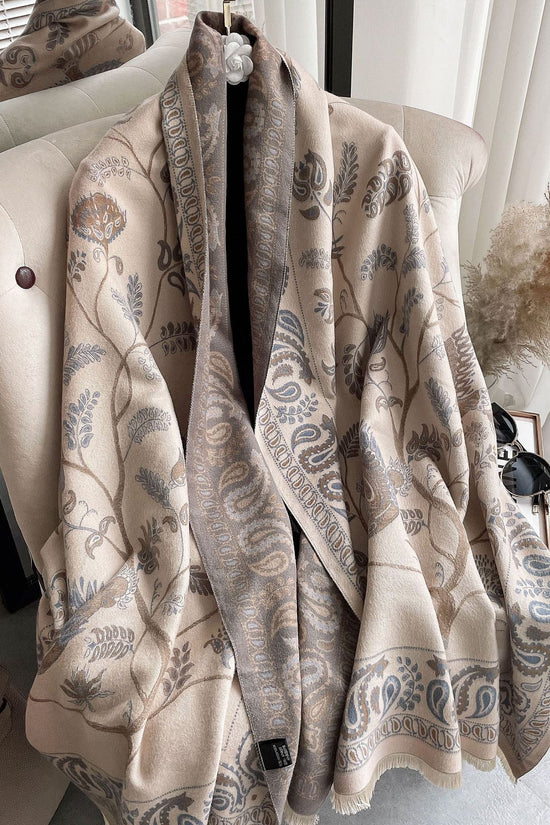 Women's Neck Warmer Office Blanket Cashmere-like Tassel Warm Scarf