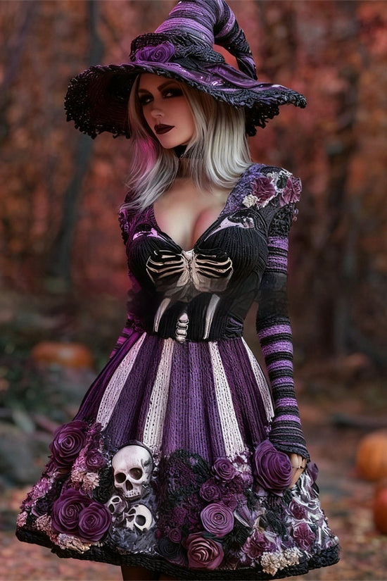 V-neck Long Sleeved Dress For Sexy And Spicy Girls