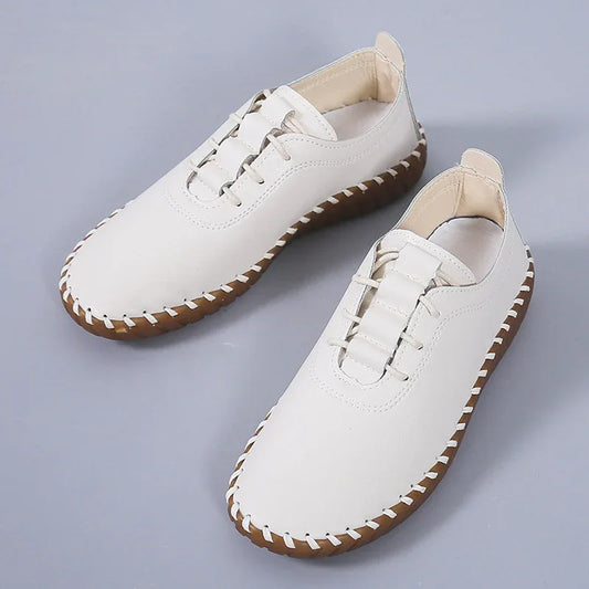 Women's Round Toe Lace-up Mother Soft-soled Flat Shoes - DanaFashionstore