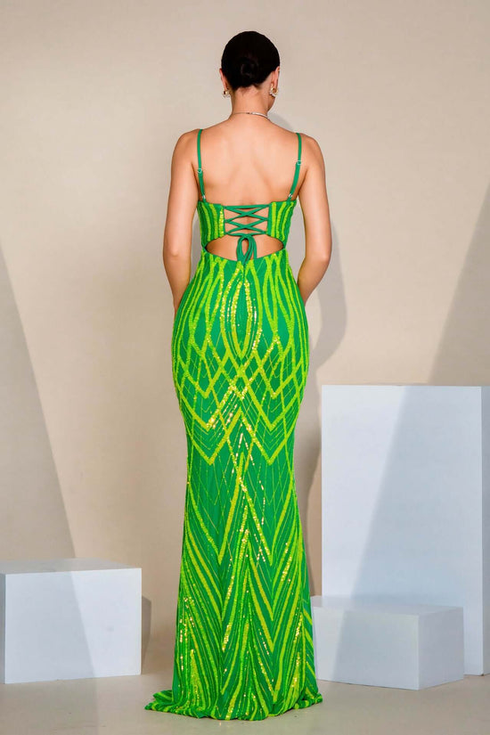 V-neck Strap Sequined Fishtail Evening Dress $120.32 Dana Fashion Color: Green Size: L Women's clothing Product information: Pattern: solid color Skirt type: hip skirt Color: green Waist type: high waist Size: S,M,L,XL Style type: Elegant Combination form