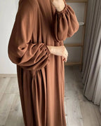 Muslim Women's Solid Color Pullover Dress - Elegant Fashion Loose Fit Modest Dress - DanaFashionstore
