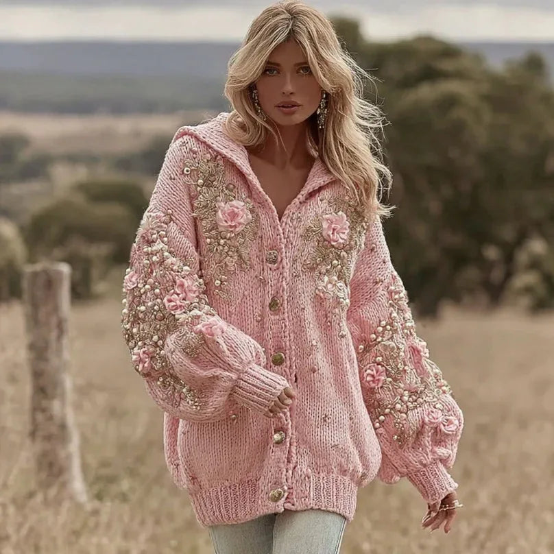 Women's Skin-friendly, Anti-pilling Knitted Cardigan With A Round Neckline, Loose Fit, And Long Length - DanaFashionstore