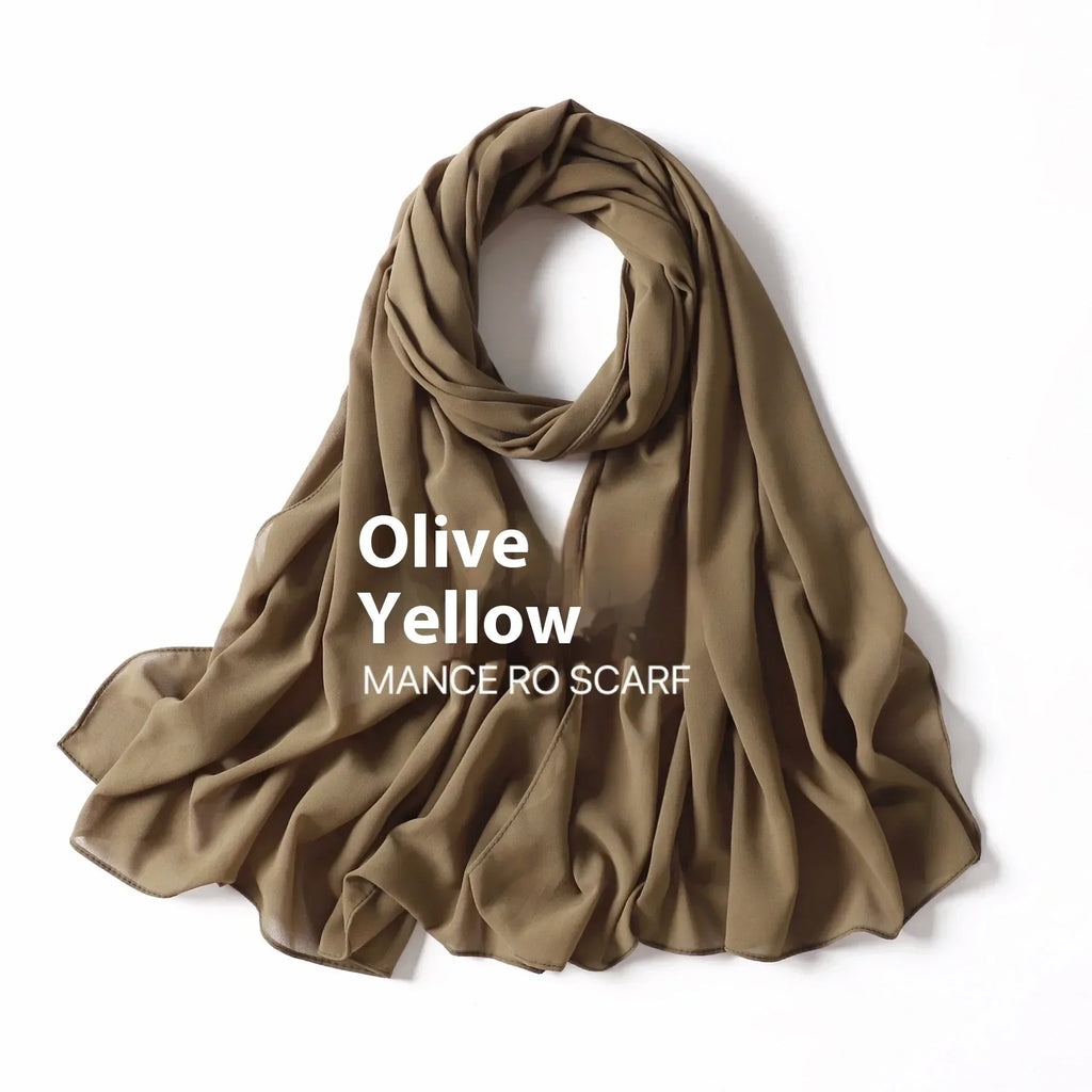 Pure Color Pearl Chiffon Scarf Headcloth Veil Chiffon Scarf - DanaFashionstore
