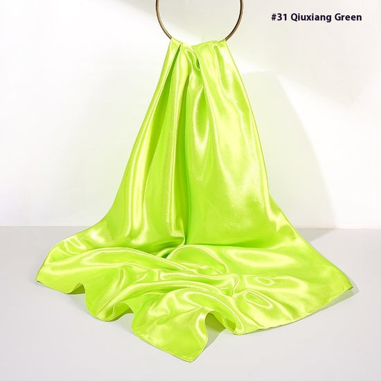 Pure Color Silk Scarf Artificial Silk 90cm Shiny Satin Shawl