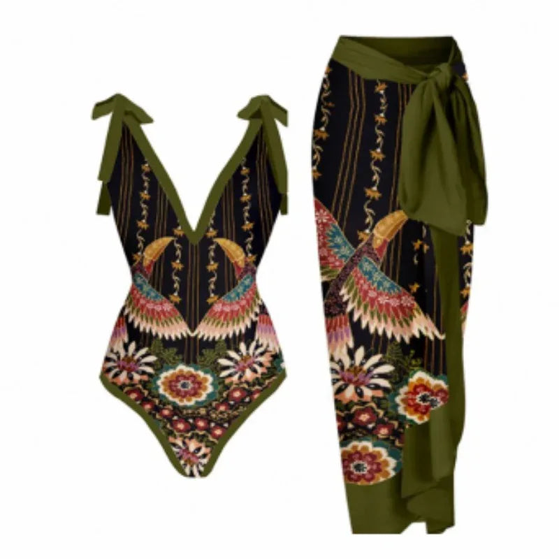 Siamese Conservative Covering Belly Thin Swimsuit French Retro One-piece Bikini - DanaFashionstore