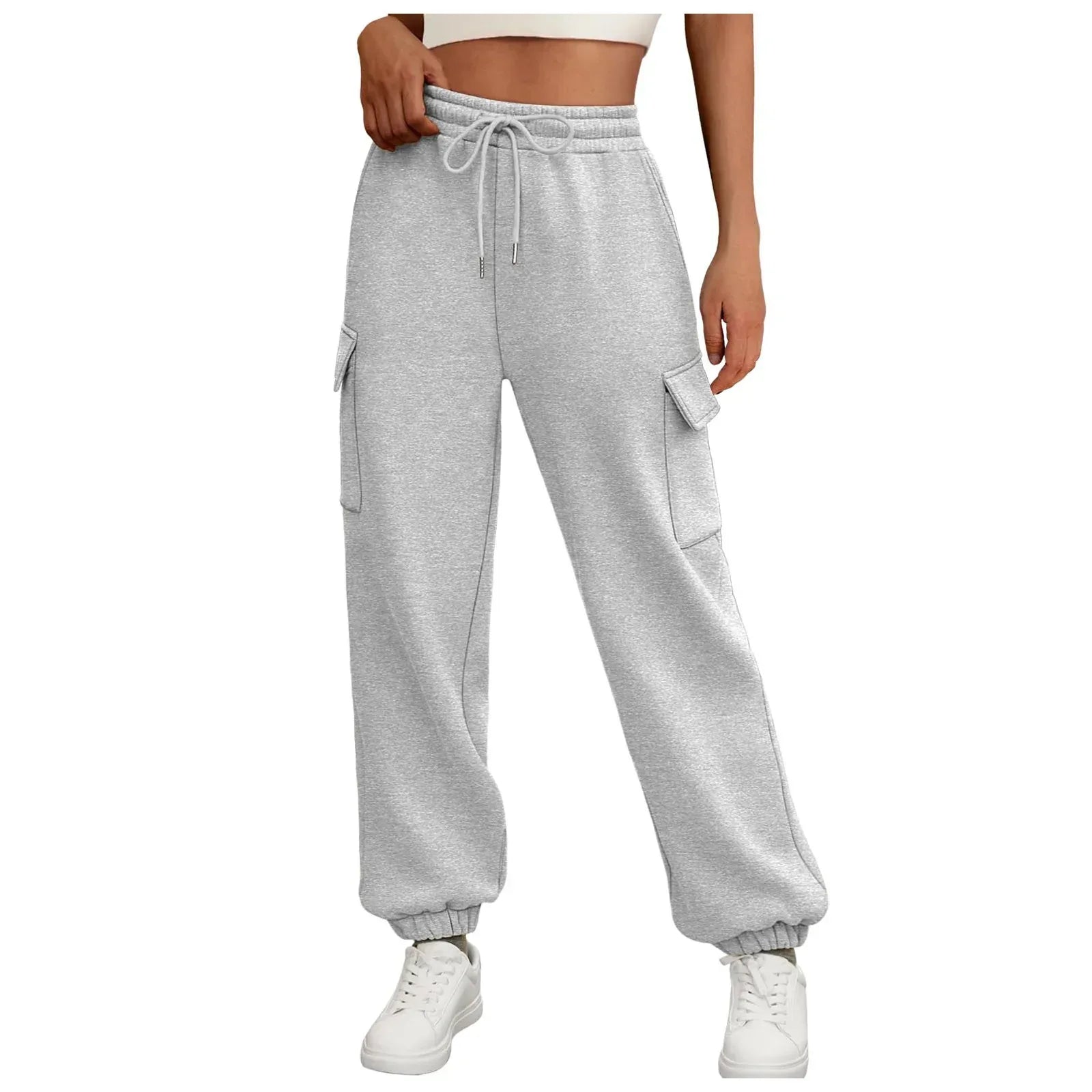 Women's Sweatpants Fleece Lined Baggy Athletic Jogger Trousers With Pockets Fall Casual Trendy Cargo Pants Fall Outfits - DanaFashionstore