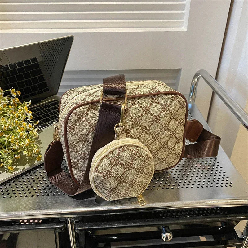 Vintage Pattern Crossbody Bags For Women Shoulder Shell Bag Trend Small Purse And Handbag Luxury Designer Female Square Bag Women's Bag - DanaFashionstore