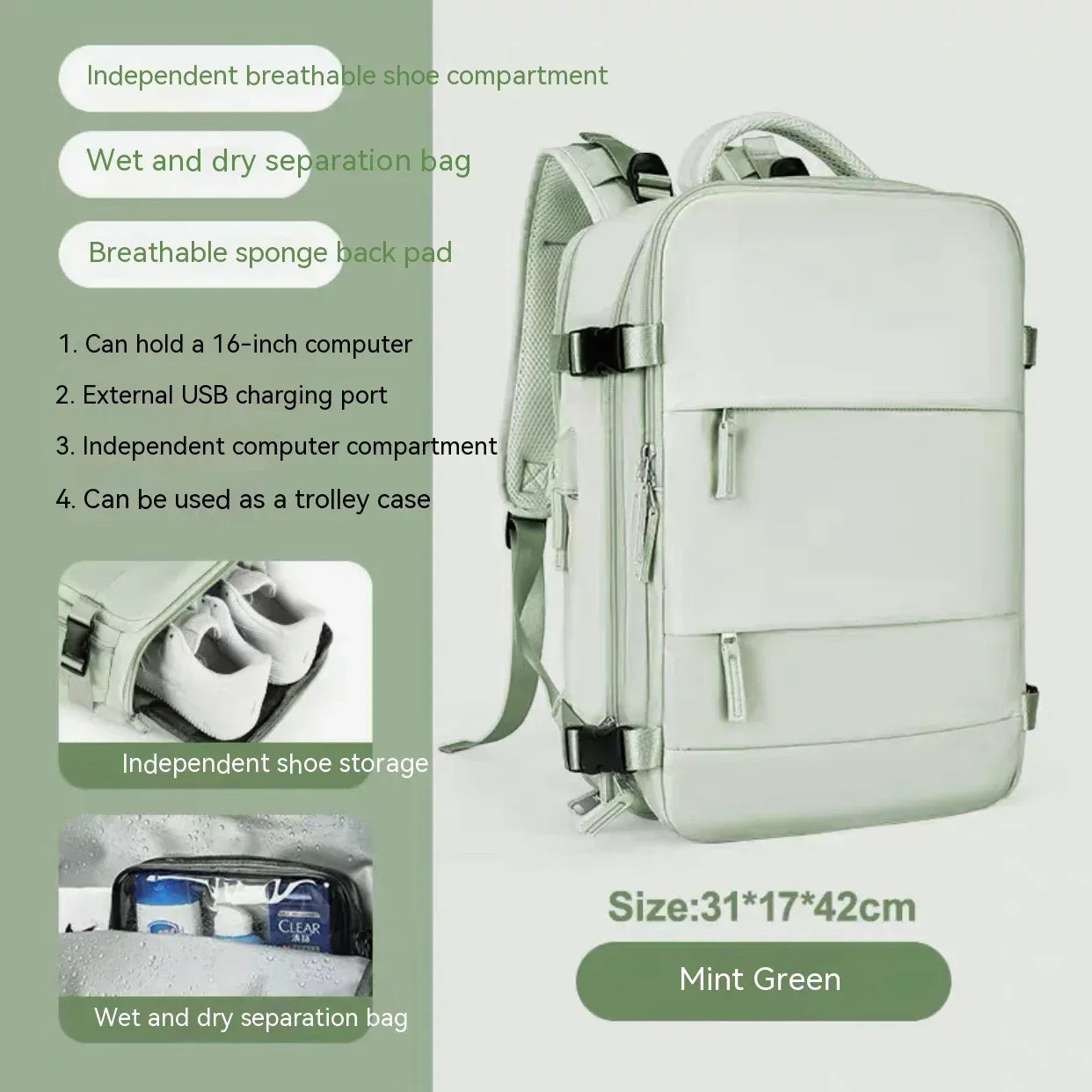 Large Capacity Multifunctional Travel Waterproof Mummy Backpack - DanaFashionstore