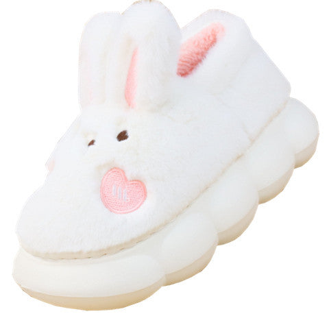 New Rabbit Women's Cute Warm And Non Slip Plush Cotton Slippers