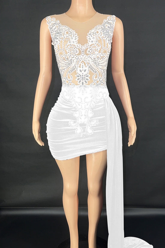 Summer Luxury Evening Dress Female Singer Stage Costume Senior Dress Side Trailing Skirt