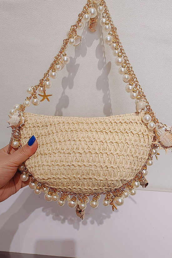 Summer Seaside Holiday Pearl Conch Straw Bag - DanaFashionstore
