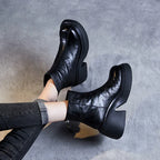 Autumn And Winter New Thick Bottom Chunky Heel Women's Ankle Boots - DanaFashionstore