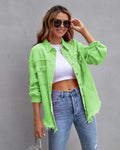 Fashion Ripped Shirt Jacket Female Autumn And Spring Casual Tops Womens Clothing - DanaFashionstore