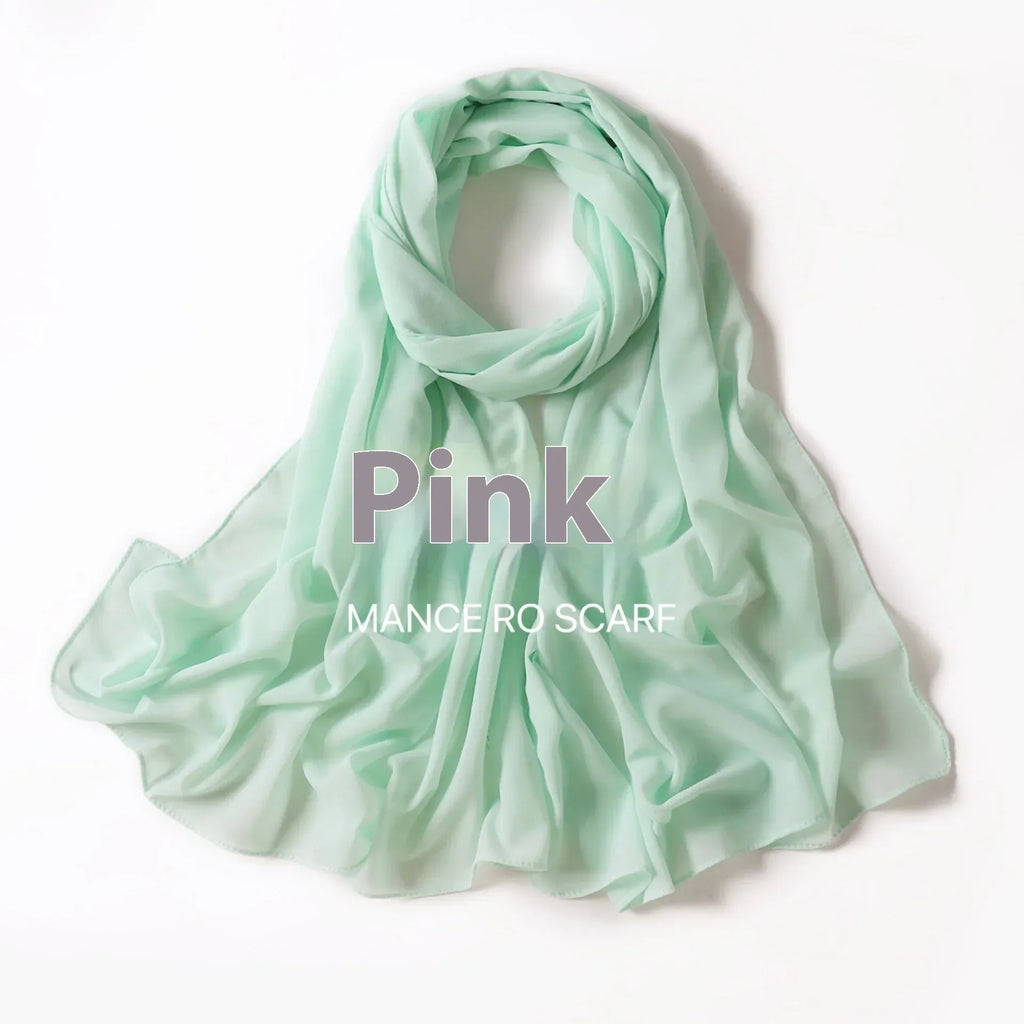 Pure Color Pearl Chiffon Scarf Headcloth Veil Chiffon Scarf - DanaFashionstore