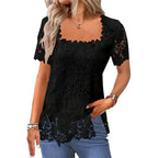 Rose Lace T-shirt Top For Women - DanaFashionstore