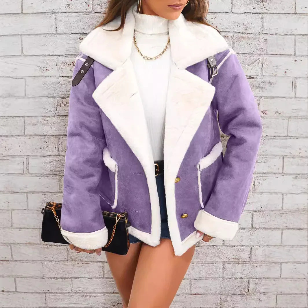 Fashion Polo Collar Plush Jacket 2026 - Winter Warm Casual Jacket - DanaFashionstore