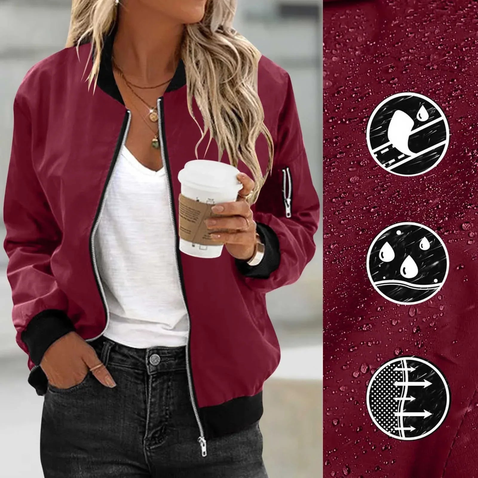 Women's Baseball Bomber Jacket 2025 - Vintage Zipper Casual Outerwear - DanaFashionstore