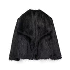 Winter Plush Coat Fashion Warm Thicken Fluffy Lapel Jacket Outwear Casual Long Sleeve Tops Womens Clothing - DanaFashionstore