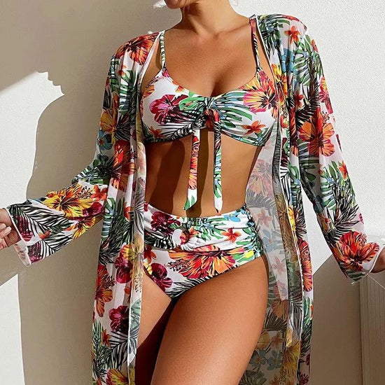 Women's Long Blouse Split Bikini Plus Size Suit - DanaFashionstore