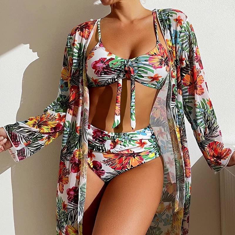 Women's Long Blouse Split Bikini Plus Size Suit - DanaFashionstore
