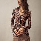 European And American Printed Shirt Women's Slim Fit Slimming Retro Temperament - DanaFashionstore