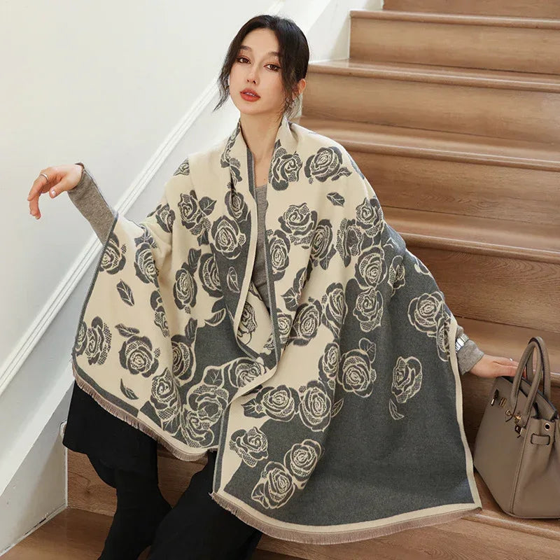 Female Versatile Fashion Thickened Warm Cashmere Scarf - DanaFashionstore
