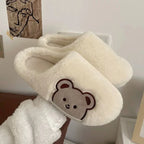 Women's Cute Home Plush Soft Soled Bear Warm Cotton Slippers - DanaFashionstore
