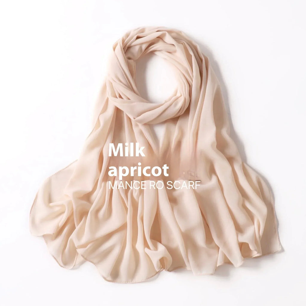 Pure Color Pearl Chiffon Scarf Headcloth Veil Chiffon Scarf - DanaFashionstore