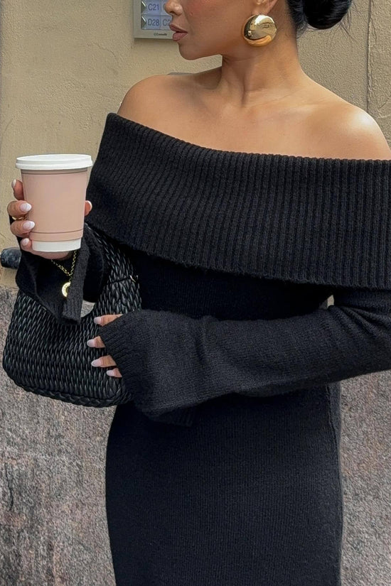 Off-the-shoulder Knitted Base Skirt Women