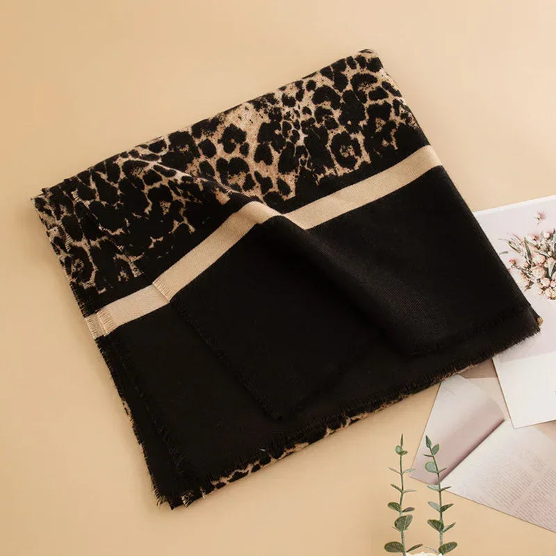 Leopard Print Artificial Cashmere Scarf Women's Warm Scarf Winter - DanaFashionstore
