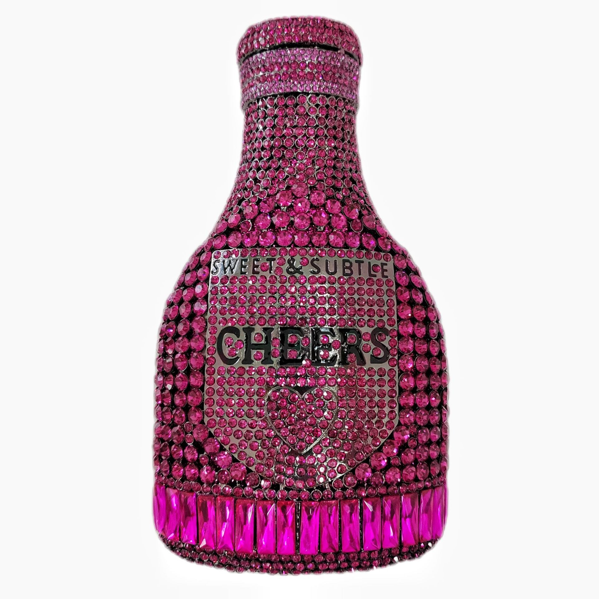 Champagne Bottle Rhinestone Evening Clutch Women's Bag - Dana Fashion
