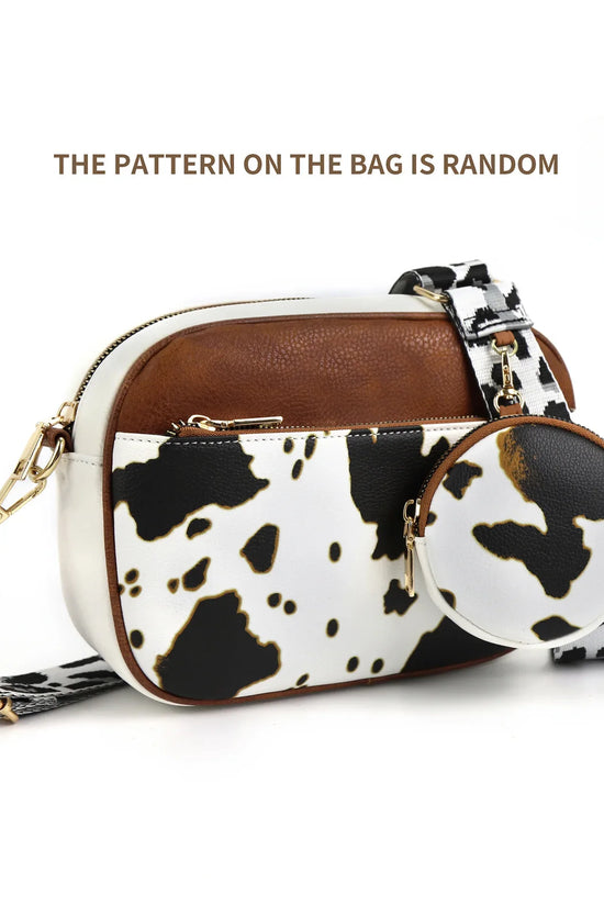 Cow Color Matching Multifunctional Zipper Crossbody Bag - DanaFashionstore