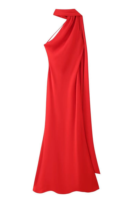 Elegant Satin Ribbon Sling Party Sleeveless Dress