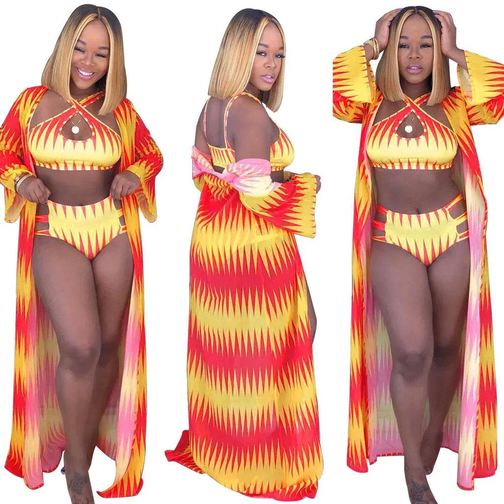 Women's Casual European And American Sexy Printed Bikini Swimming Suit - DanaFashionstore